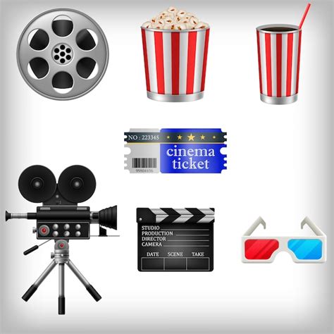 Ilustraci N De Elementos De Cine Vector Premium