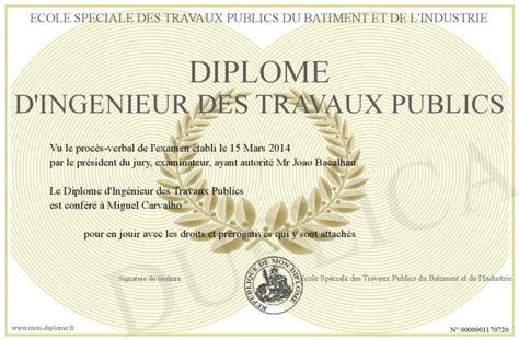 Diplome D Ingenieur Des Travaux Publics