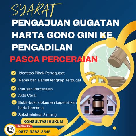 Syarat Pengajuan Gugatan Harta Gono Gini Ke Pengadilan Pasca Perceraian