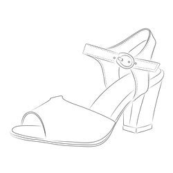 High heels outline style design element Royalty Free Vector