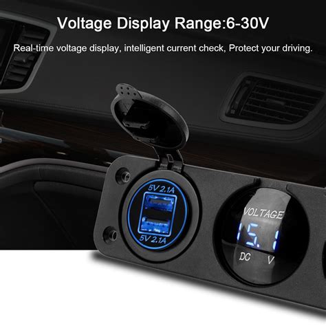 V Voltmeter Dual Usb Car Charger Adapter A Grandado