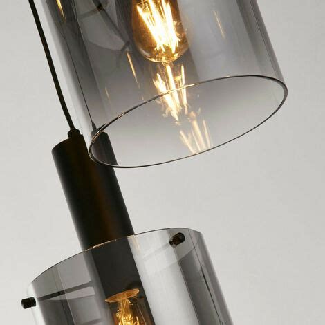 Searchlight Sweden 3 Light Multi Drop Pendant Black Smoked Glass