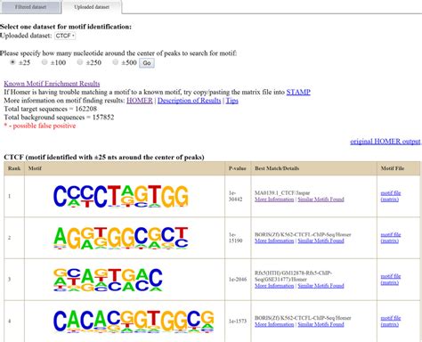 Motif Identification Result For Binding Site Of CTCF Here Is The