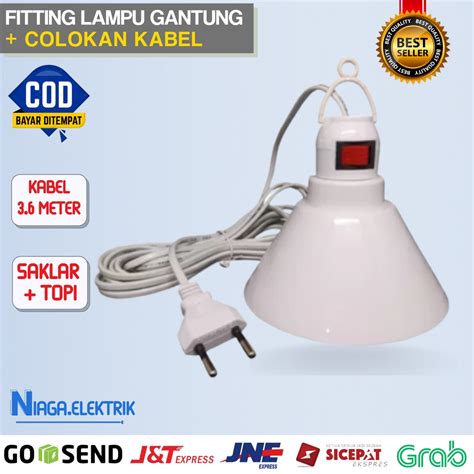 Jual Fitting Fiting Lampu Gantung Kap Dengan Saklar Dan Panjang Kabel