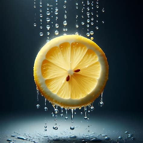 Premium Photo A Slice Of Lemon With Water Splash