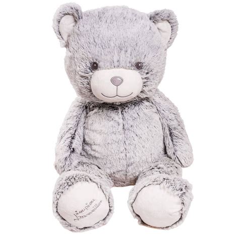 Peluche géante Gaston Gris ours peluche 80cm Made in France