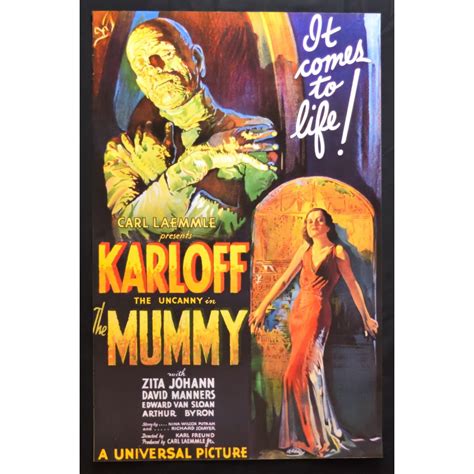 Manifesto LA MUMMIA Boris Karloff Zita Johann Manners Byron W118