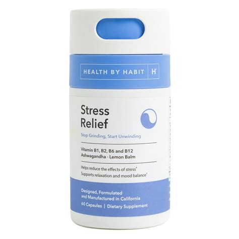 Health By Habit Stress Relief Supplement Vitamins B1 B2 B6 B12 60