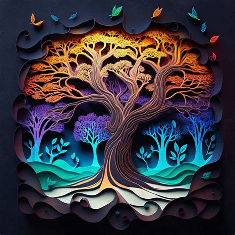 Tree of Life Print, Tree of Life Art, Autumn Tree Art, Spiritual Art ...