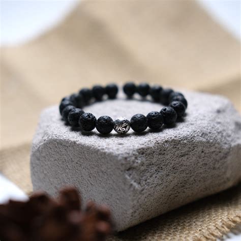 Jual Gelang Lava Stone Floral Natural Lava Stone Bracelet Gelang