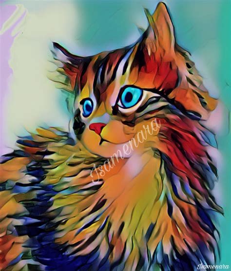 Gato Arte Digital By Isamenara Cat Colors Gardens Bird Favorite