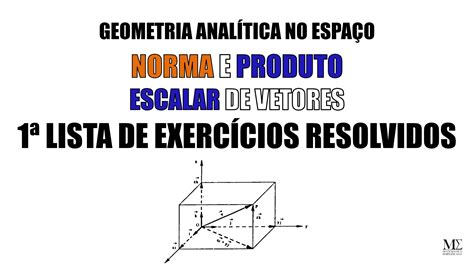 Produto Escalar e Norma de Vetores no R³ 1ª Lista de Exercícios Resolvidos