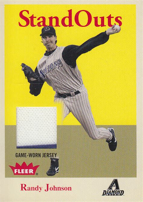 2005 Fleer Tradition Standouts Jersey Baseball Card RJ Randy Johnson