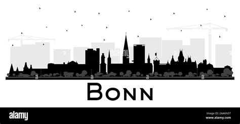 Bonn Germany City Skyline Silhouette With Black Buildings Isolated On