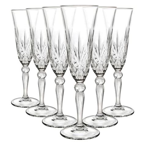 Rcr Crystal Melodia Glass Champagne Flutes 160ml Pack Of 6 Bunnings Australia