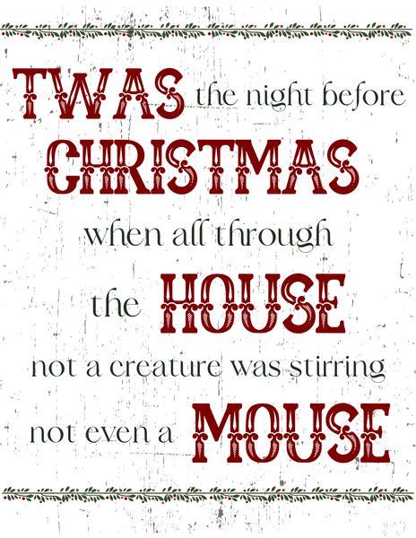 Twas The Night Before Christmas Printable Creating Through Chaos