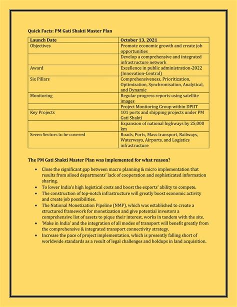 Pm Gati Shakti Master Plan An Economic Development Strategy With