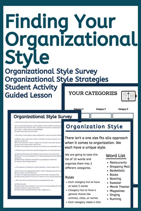 Organizational Skills: Finding Your Organizational Style Lessons & Activities | Lessons ...