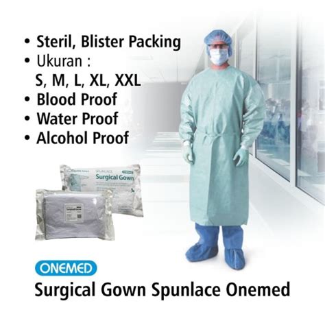 Jual Baju Operasi Surgical Gown Spunlace Onemed Xl Kota Surabaya