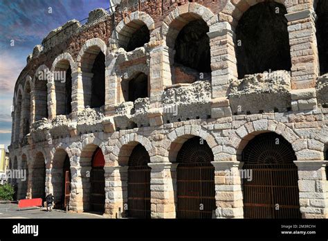 Verona Arena Roman Amphitheatre In Piazza Bra In Verona Italy Built