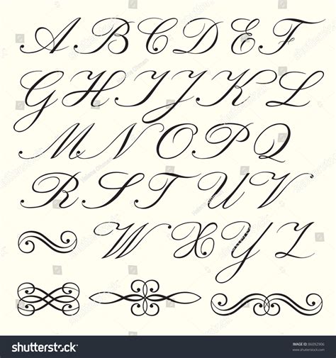 Calligraphy Script Alphabet