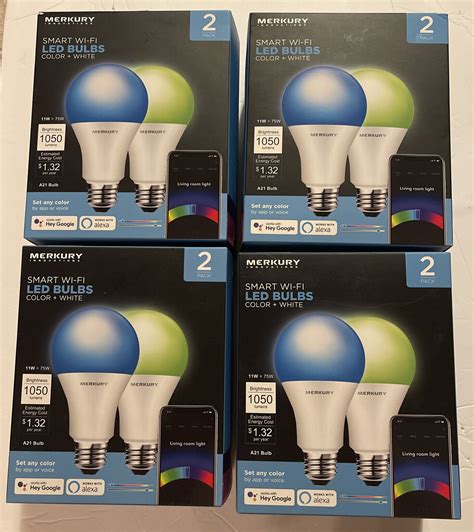 Merkury Innovations A Smart Wifi Led Bulbs Color White Lot Of Ebay