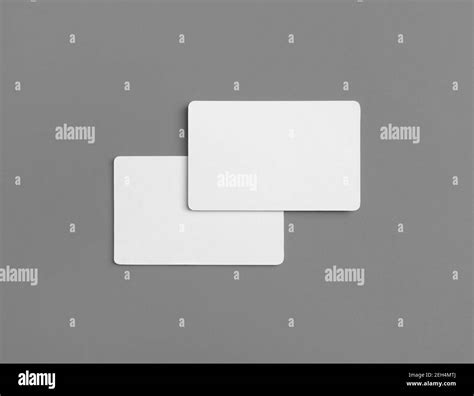 Photo Of Two Blank Business Cards On Gray Background Branding Id