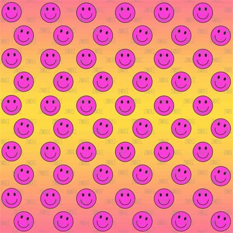 Pink Smiley Faces Digital Paper