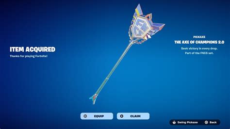 How To Get Fncs The Axe Of Champions 20 Pickaxe For Free Fortnite