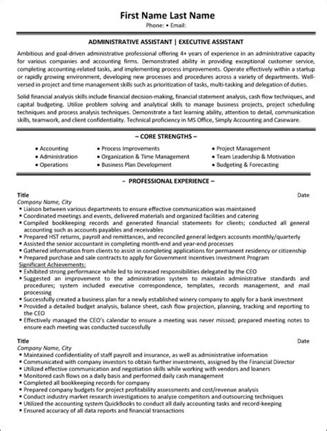 Executive Assistant Professional Resume Sample And Template