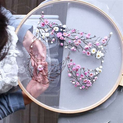 How To Make Embroidery Hoop Art With Dried Flowers From Britain With Love Embroidery Hoop