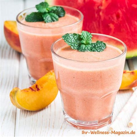 Eiweißshake Wassermelone Pfirsich Low Carb Eiweiß Diät Rezept