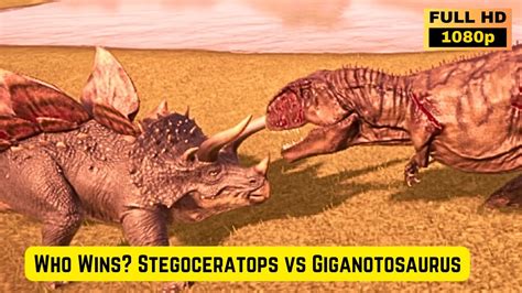 Who Wins Stegoceratops Vs Giganotosaurus Jurassic World Evolution