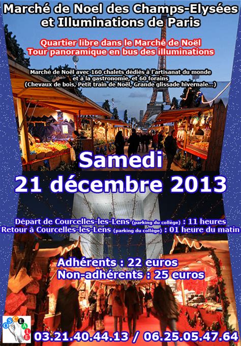 Sortie à Paris, le samedi 21 décembre 2013. Découverte du Marché de Noël