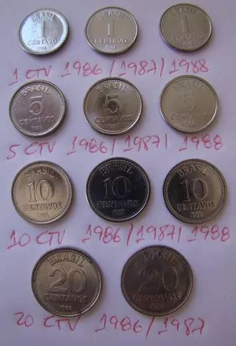 Lote Moedas S Centavos Cruzados De At Raras