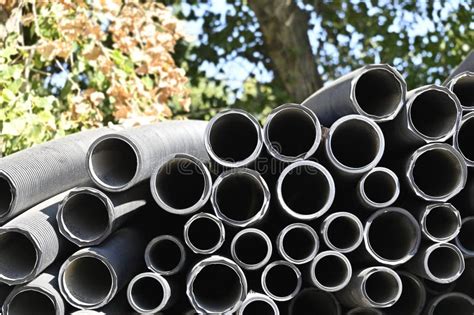 Stacked Pvc Pipe Stock Image Image Of Plumbing Round