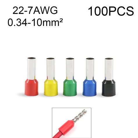 Virola de medição 100 peças 16 12awg conectores elétricos terminal