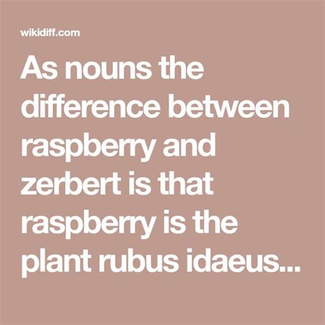 As Nouns The Difference Between Raspberry And Zerbert Is That Raspberry