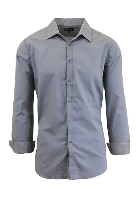 Galaxy Mens Long Sleeve Solid Slim Fit Dress Shirt Belk