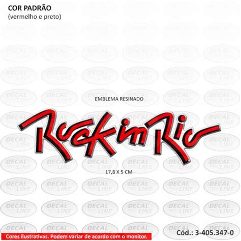 Emblema Auto Adesivo Rock In Rio Fox Resinado Lojadecalline