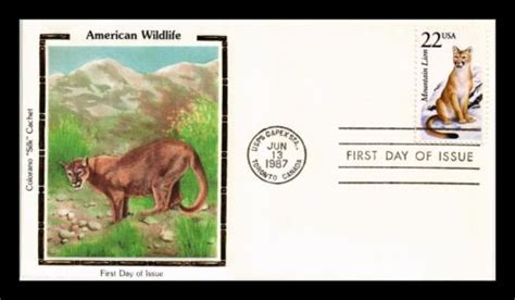 Dr Jim Stamps Us Cover Mountain Lion Wildlife Capex Fdc Colorano Silk