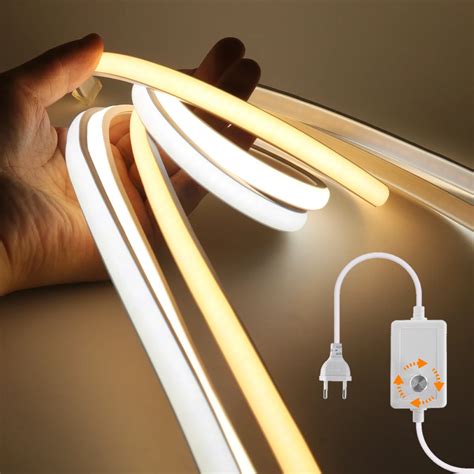 Flex Vel COB LED Strip Light Fita Regul Vel Fita LED Imperme Vel Plugue