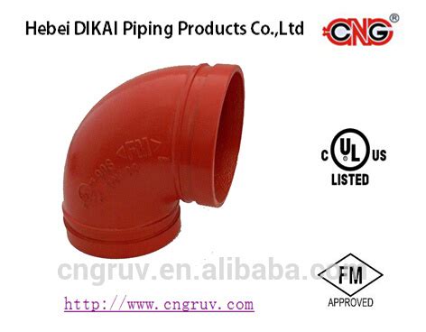 Fm Ul Approved Ductile Iron Grooved Elbow Elbow Grooved Elbow And