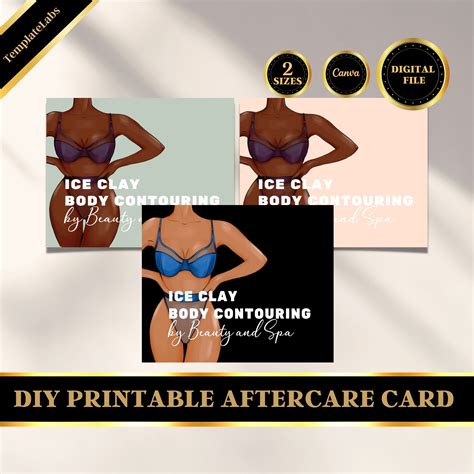 Ice Clay Body Sculpting Printable Aftercare Card Editable Etsy In