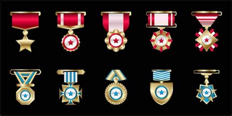 Premium Vector Medal Design With Several Different Shapes