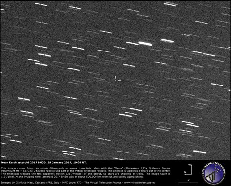 Near Earth Asteroid 2017 BH30 Extremely Close Encounter An Image 29