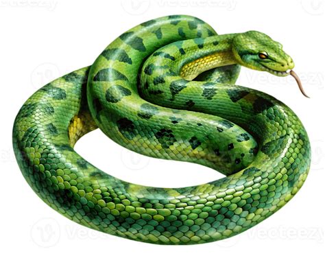 Green Anaconda Side View Isolated On Transparent Background 46437481 Png