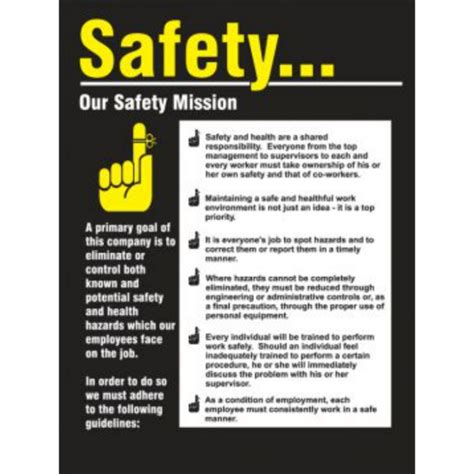 Buy Accuform SP124487J Safety Poster Our Safety Mission 28 X 22