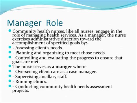 Nurse S Role In Community Health Nurse Ppt