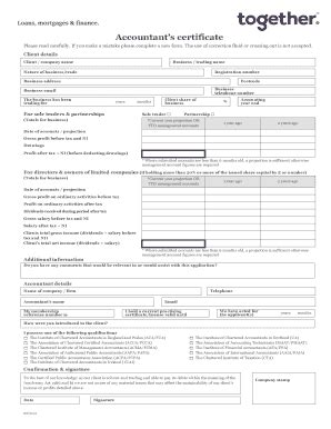 Fillable Online Accountant S Certificate The Mortgage Partnership Fax